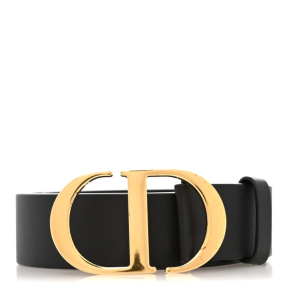 Dior Black Leather Belt ,size L, with Gold Logo - Picture 1 of 3